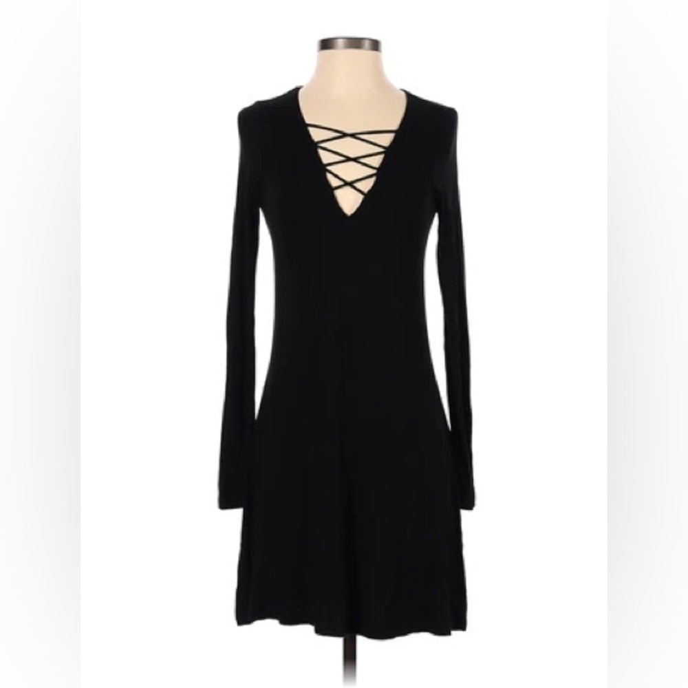 Express size small womens casual dress black long sleeved - Picture 1 of 5